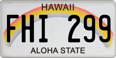 HI license plate FHI299