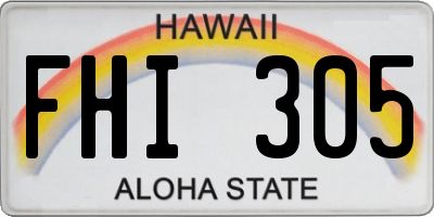 HI license plate FHI305