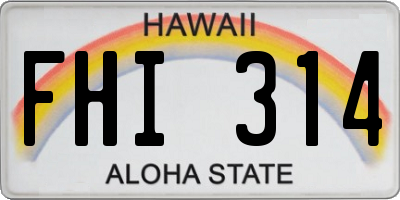 HI license plate FHI314