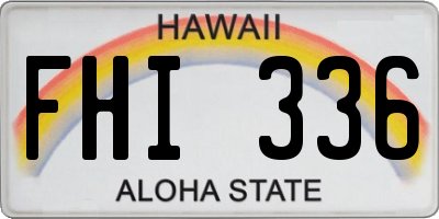 HI license plate FHI336
