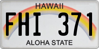 HI license plate FHI371