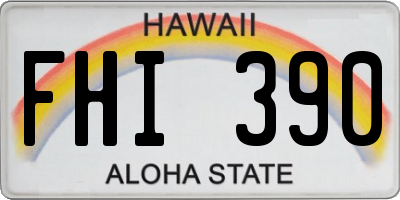 HI license plate FHI390