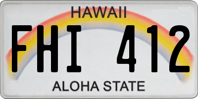 HI license plate FHI412