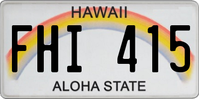 HI license plate FHI415