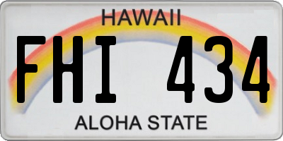 HI license plate FHI434
