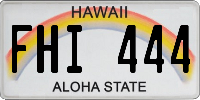 HI license plate FHI444
