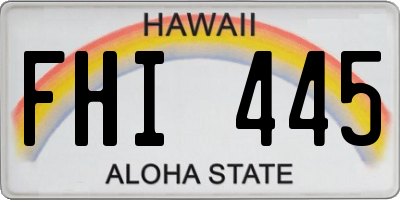HI license plate FHI445