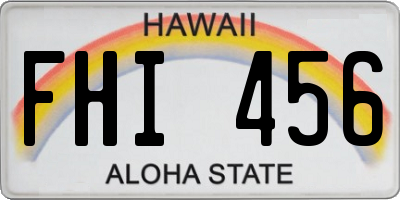 HI license plate FHI456