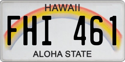 HI license plate FHI461