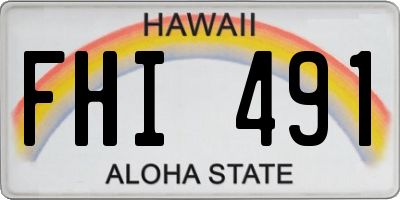 HI license plate FHI491