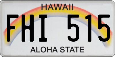 HI license plate FHI515