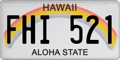 HI license plate FHI521