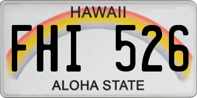 HI license plate FHI526