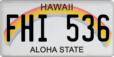HI license plate FHI536