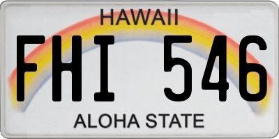 HI license plate FHI546