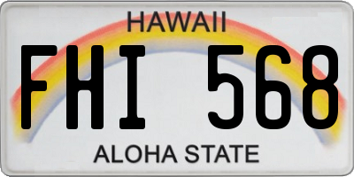 HI license plate FHI568