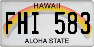 HI license plate FHI583