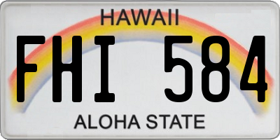HI license plate FHI584