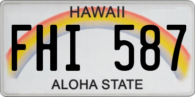 HI license plate FHI587
