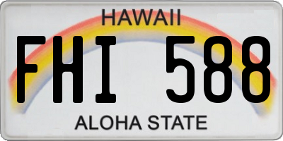 HI license plate FHI588