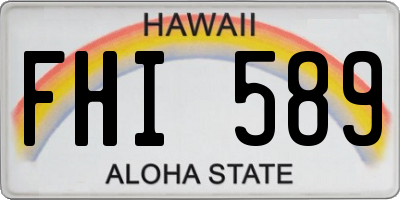 HI license plate FHI589