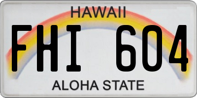 HI license plate FHI604