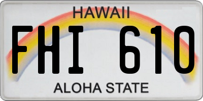 HI license plate FHI610