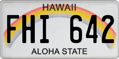 HI license plate FHI642