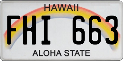 HI license plate FHI663