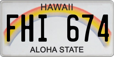 HI license plate FHI674
