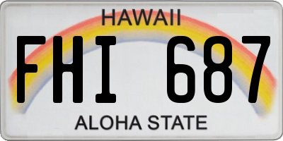 HI license plate FHI687