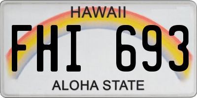 HI license plate FHI693
