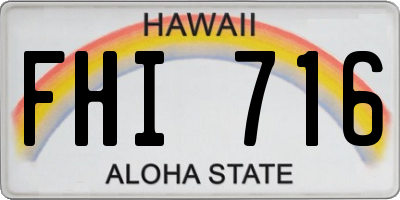 HI license plate FHI716