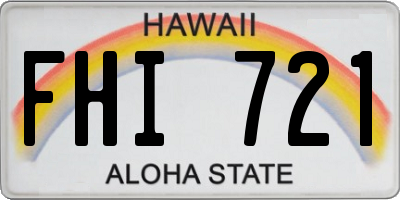 HI license plate FHI721