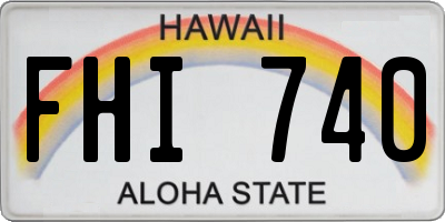HI license plate FHI740