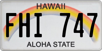 HI license plate FHI747