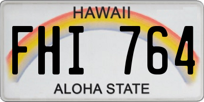 HI license plate FHI764