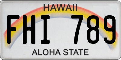 HI license plate FHI789