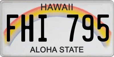 HI license plate FHI795