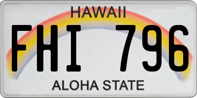 HI license plate FHI796