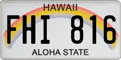 HI license plate FHI816