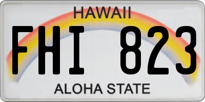 HI license plate FHI823