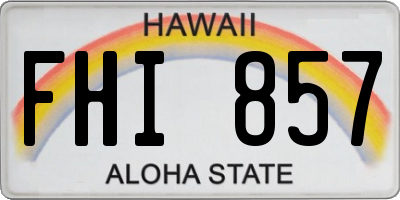 HI license plate FHI857