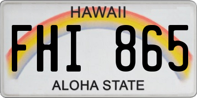 HI license plate FHI865