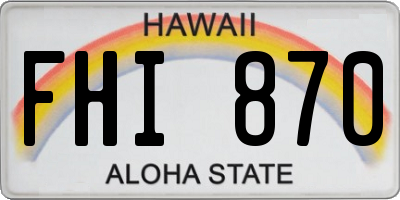 HI license plate FHI870
