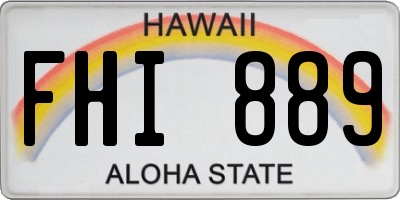 HI license plate FHI889