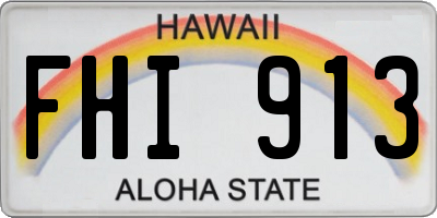 HI license plate FHI913