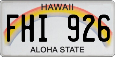HI license plate FHI926