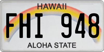 HI license plate FHI948
