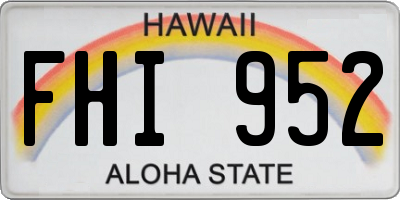 HI license plate FHI952